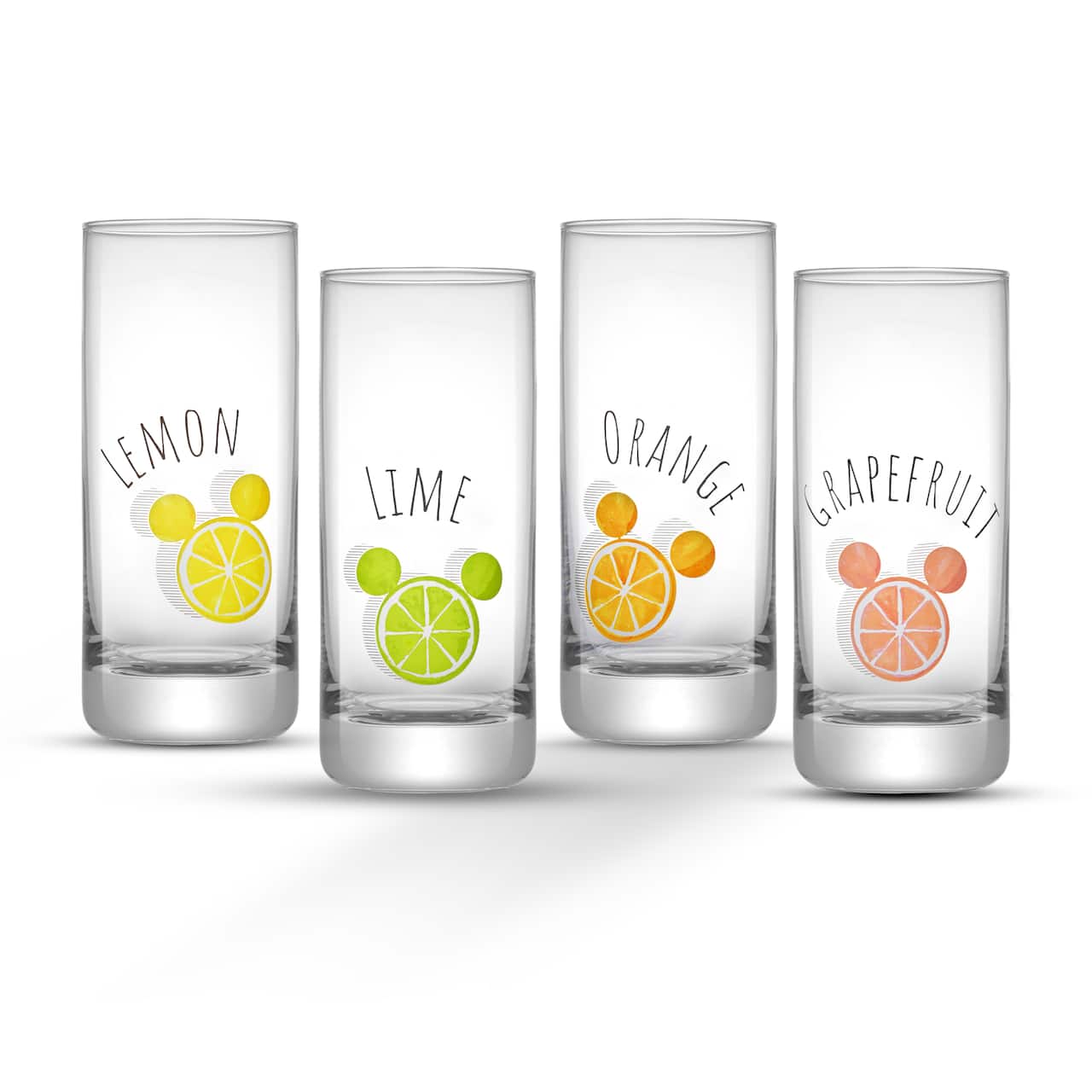 JoyJolt® Disney® 14.2oz. Mickey Mouse Citrus Tall Drinking Glass, 4ct.
